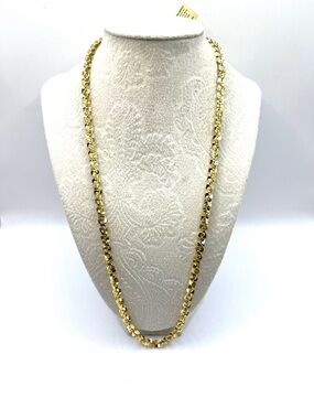 Gold Tone Link Chain Necklace Boxed Chain Link 22” Long